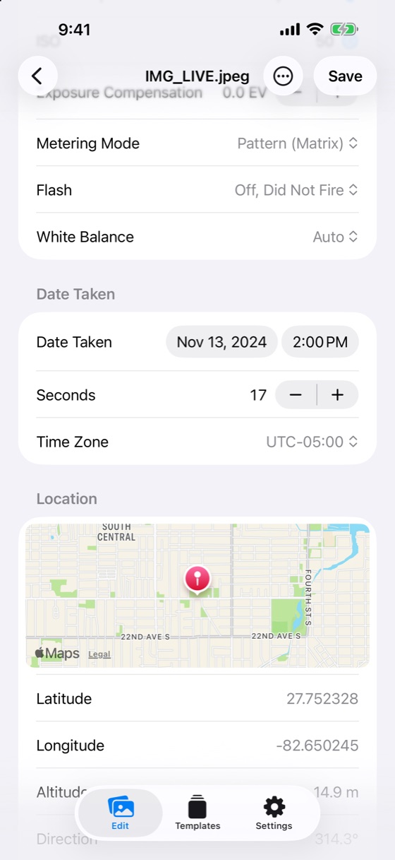 Change date and place